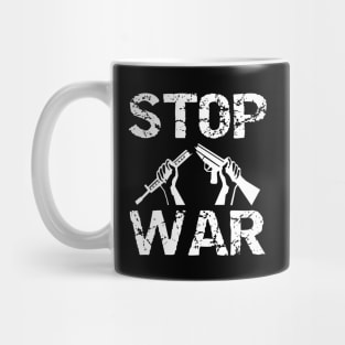 Stop War Broken Gun - White Design for Peace Loving People Mug
